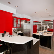 Kırmızı ve siyah mutfak: kombinasyonlar, stil seçimi, mobilya, duvar kağıdı ve perdeler-0