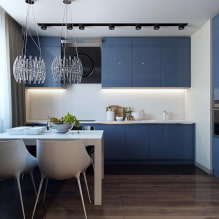 Mavi mutfak: tasarım seçenekleri, renk kombinasyonları, gerçek fotoğraflar-0