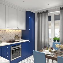 Sininen keittiö: suunnitteluvaihtoehdot, väriyhdistelmät, oikeat valokuvat-1