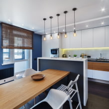 Modrá kuchyně: možnosti designu, barevné kombinace, skutečné fotografie-3