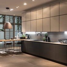 Modern tarzda mutfaklar: tasarım özellikleri, kaplamalar ve mobilya-0