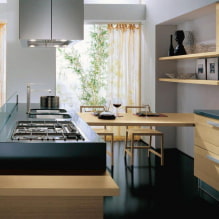 Modern mutfaklar: tasarım özellikleri, kaplamalar ve mobilyalar-4