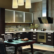 Küchen im modernen Stil: Designmerkmale, Oberflächen und Möbel-7