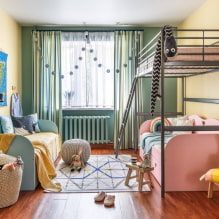 Дечија соба за двоје деце: примери поправки, зонирање, фотографије у унутрашњости-2