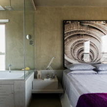 Badeværelse i soveværelset: fordele og ulemper, fotos i det indre - 7