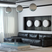 Siyah beyaz oturma odası: tasarım özellikleri, iç mekanda gerçek örnekler-7