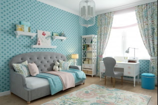 Çocuk odasının iç kısmında mavi ve mavi: tasarım özellikleri