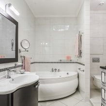 Hörnbadkar i interiören: fördelar och nackdelar, exempel på design-4