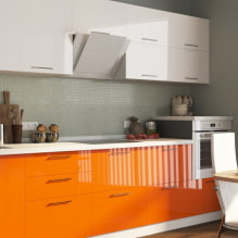 Cozinha laranja no interior: características de design, combinações, escolha de cortinas e papéis de parede-0