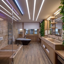 Éclairage dans la salle de bain: conseils de sélection, emplacement, idées de design-6