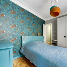 Soveværelse i blå toner: designfunktioner, farvekombinationer, designideer-0