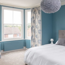 ห้องนอนในโทนสีฟ้า: คุณสมบัติการออกแบบการผสมสีแนวคิดการออกแบบ -1