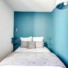 Mavi tonlarda yatak odası: tasarım özellikleri, renk kombinasyonları, tasarım fikirleri-2