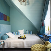 Υπνοδωμάτιο σε μπλε αποχρώσεις: σχεδιαστικά χαρακτηριστικά, συνδυασμοί χρωμάτων, ιδέες σχεδίασης-3