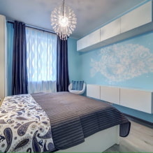 Spálňa v modrých odtieňoch: dizajnové prvky, farebné kombinácie, dizajnové nápady-4