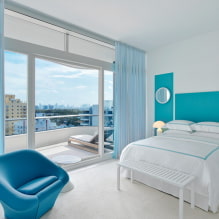 Soveværelse i blå toner: designfunktioner, farvekombinationer, designideer-5