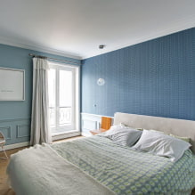 Chambre aux tons bleus: caractéristiques de conception, combinaisons de couleurs, idées de conception-7