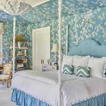 Makuuhuone sinisillä sävyillä: suunnittelupiirteet, väriyhdistelmät, suunnitteluideat-8