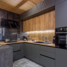 Grått kjøkken i interiøret: eksempler på design, kombinasjon, valg av finish og gardiner-8