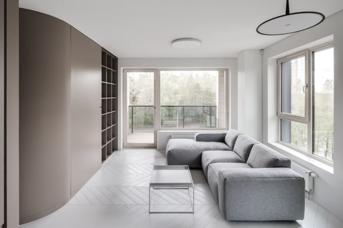 Stue i minimalistisk stil: designtips, bilder i interiøret