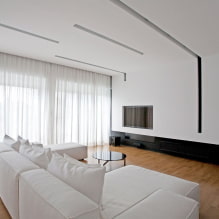 Phòng khách theo phong cách tối giản: mẹo thiết kế, hình ảnh trong nội thất-2