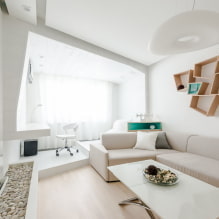 Ruang tamu dalam gaya minimalis: tip reka bentuk, gambar di pedalaman-5