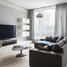 Obývacia izba v štýle minimalizmu: tipy na dizajn, fotografie v interiéri-7