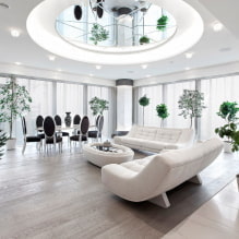 Beyaz oturma odası: tasarım özellikleri, fotoğraflar, diğer renklerle kombinasyonlar-4