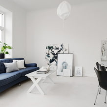 Hvit stue: designfunksjoner, bilder, kombinasjoner med andre farger-7