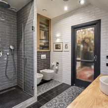 Design af et badeværelse med brusekabine: foto i det indre, designmuligheder-0