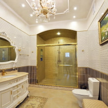 Design af et badeværelse med brusekabine: foto i det indre, indstillinger til arrangement-6