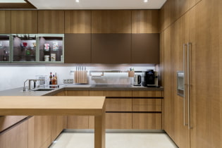 Cocina marrón: combinaciones, ideas de diseño, ejemplos reales en el interior.