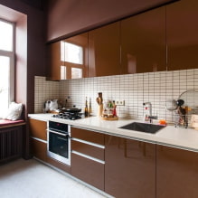 Bucătărie maro: combinații, idei de design, exemple reale în interior-5