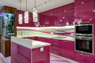 Rózsaszín konyha: fénykép-választék, sikeres kombinációk és tervezési ötletek
