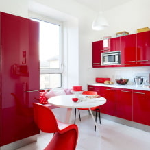 A cozinha vermelha: características de design, fotos, combinações-1