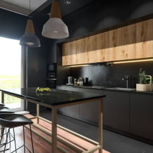 Čierna kuchyňa: dizajnové prvky, kombinácie, skutočné fotografie-0