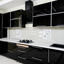 Fekete konyha: dizájn jellemzők, kombinációk, valódi fotók-5