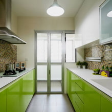 Svetlozelená kuchyňa: kombinácie, výber záclon a povrchových úprav, výber fotografie-0