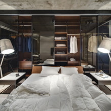 Garderobe i soveværelset: overnatningsmuligheder, foto i det indre - 4