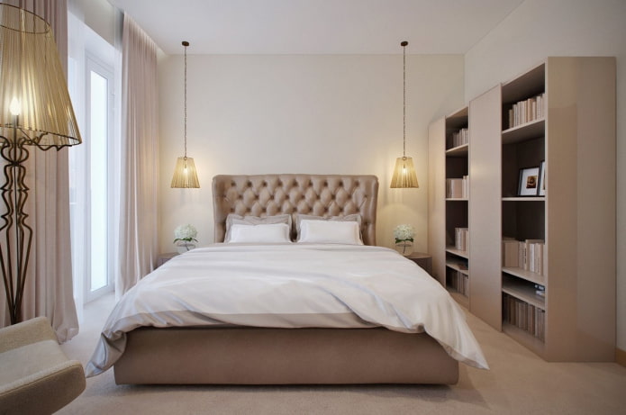 Phòng ngủ với tông màu be: hình ảnh trong nội thất, sự kết hợp, ví dụ với những điểm nhấn tươi sáng