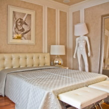 Bej tonlarında yatak odası: iç mekandaki fotoğraflar, kombinasyonlar, parlak vurgularla örnekler-0
