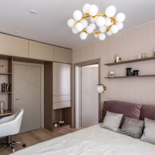 Phòng ngủ với tông màu be: hình ảnh trong nội thất, sự kết hợp, ví dụ với các điểm nhấn sáng-5