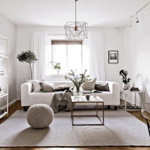 Vardagsrum i skandinavisk stil: funktioner, riktiga foton i interiören-1
