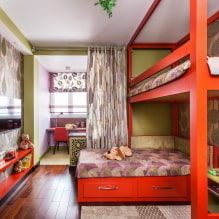 Habitació infantil per a nens heterosexuals: zonificació, foto a l’interior-5
