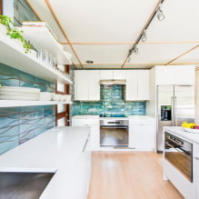 Zástěra dlaždic v kuchyni: tipy pro výběr, design, fotografie v interiéru-2