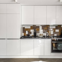 Un delantal de azulejos en la cocina: consejos para elegir, diseño, foto en el interior-5