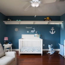 Chambre d'enfant dans un style marin: photos, exemples pour un garçon et une fille-3