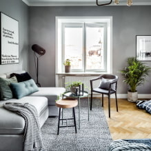 Salon aux couleurs grises: combinaisons, conseils de design, exemples à l'intérieur-1