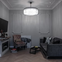 Salón en tonos grises: combinaciones, consejos de diseño, ejemplos en el interior-3