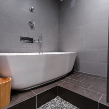 Harmaa kylpyhuone: sisustusominaisuudet, valokuvat, parhaat yhdistelmät-0